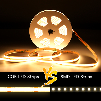 ไฟเส้น LED LETARON COB, ไฟเทป LED 24V, LED 480 ชิ้น/เมตร, สว่างพิเศษ ลูเมนสูง 3000K วอร์มไวท์ 5 เมตร, หรี่แสงได้ พร้อมเทป 5 เมตร, อะแดปเตอร์ไฟ UL 60W, สวิตช์ PIR สำหรับห้องนอน, บ้าน, ครัว DIY